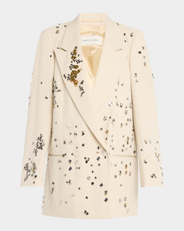 Blink Embellished Double-Breasted Oversized Jacket